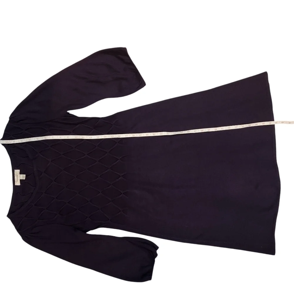 Dressbarn Women's Sweater Dress Purple A-Line Midi ¾ Peasant Sleeve  Size M